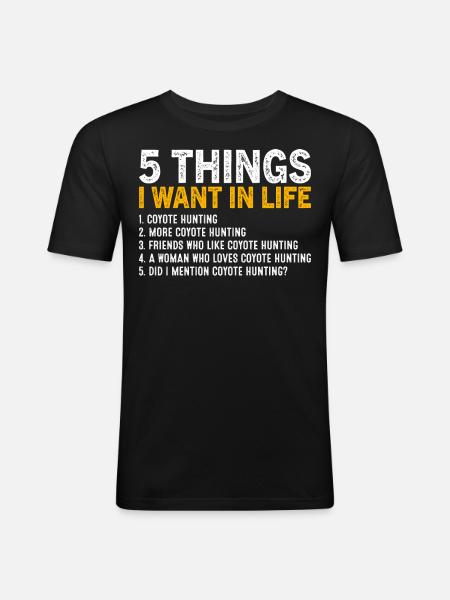 Coyote Hunter Yote - Men's Slim Fit T-Shirt - black