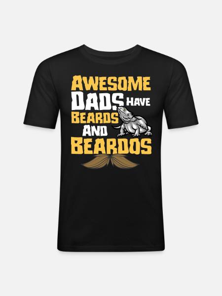 Funny bearded dragon dad - Men's Slim Fit T-Shirt - black