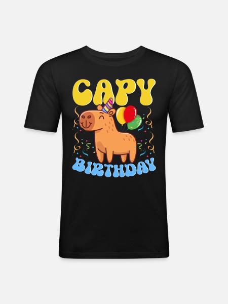 Capybara - T-shirt près du corps Homme - noir