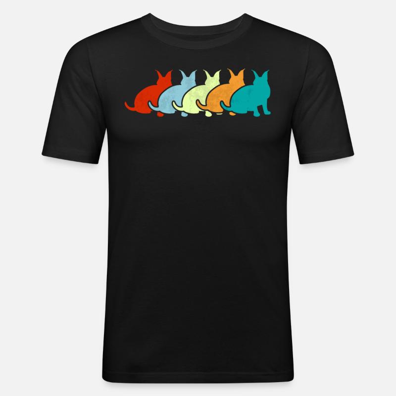 Großer Floppa Karakal Katze Meme - Männer Slim Fit T-Shirt - Schwarz