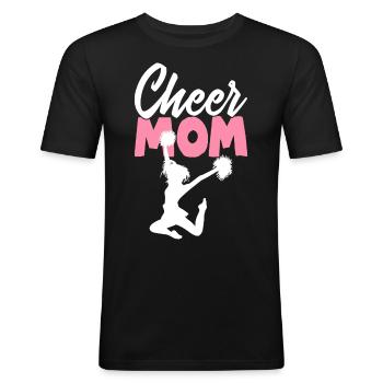 Cheer Mom Cheerleading Cheerleader Cheer Squad - Männer Slim Fit T-Shirt - Schwarz - Vorne - Nik (191cm)