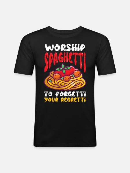 Flying Spaghetti Monster FSM - Men's Slim Fit T-Shirt - black