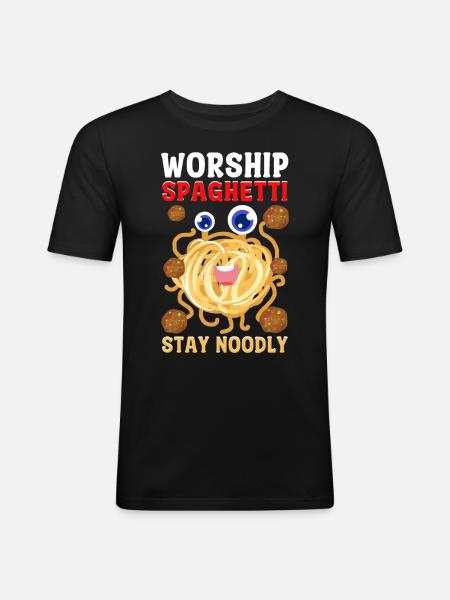 Flying Spaghetti Monster FSM - Men's Slim Fit T-Shirt - black
