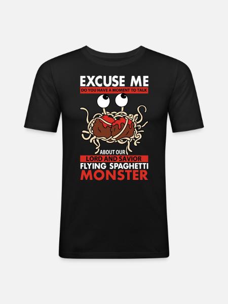 Flying Spaghetti Monster FSM - Men's Slim Fit T-Shirt - black