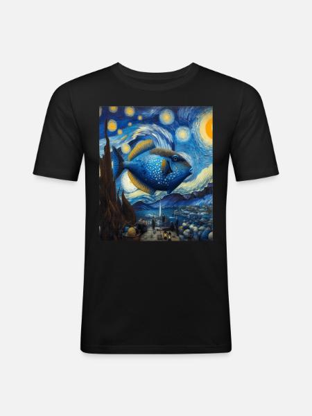 Humuhumunukunukuapuaa Reef Triggerfish Starnac - Men's Slim Fit T-Shirt - black