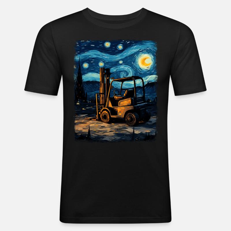 Gabelstaplerfahrer Gabelstaplerfahrer Sternennacht - Männer Slim Fit T-Shirt - Schwarz