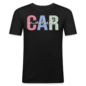Valet parking attendant - Men's Slim Fit T-Shirt - black - Front - Nik (191cm)