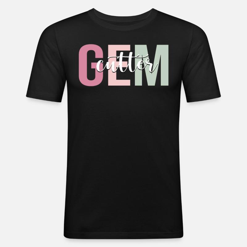 Edelsteinschneider Schneiden - Männer Slim Fit T-Shirt - Schwarz