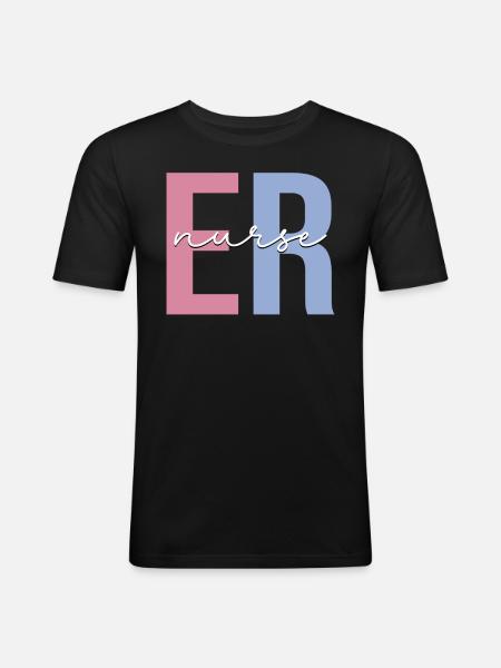 He Nurse Emergency Nurse - Men's Slim Fit T-Shirt - black