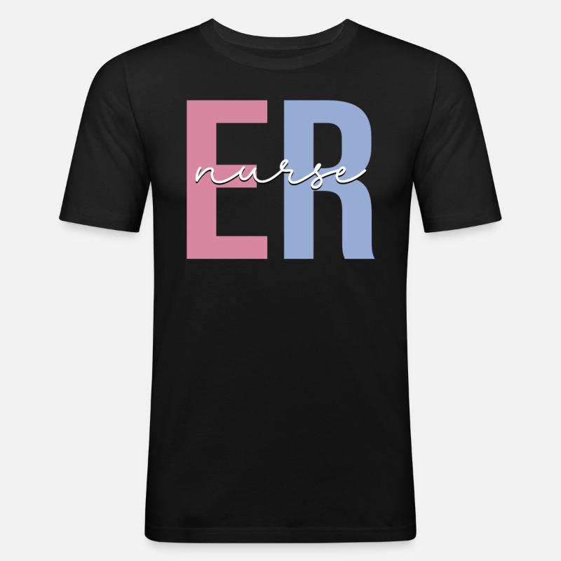 Er Krankenschwester Notfall Krankenschwester - Männer Slim Fit T-Shirt - Schwarz