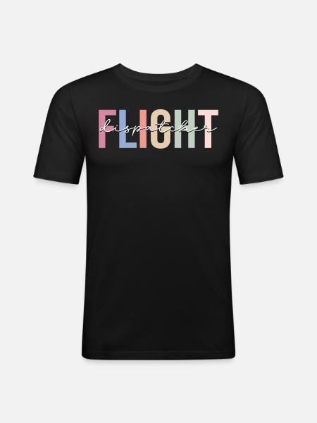 Flight Dispatcher Aviation - Men's Slim Fit T-Shirt - black
