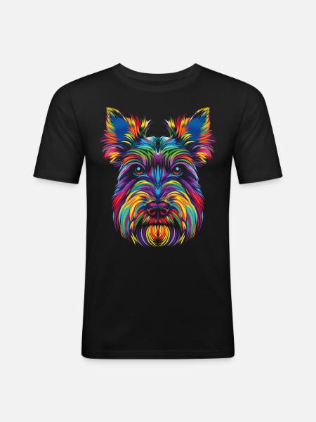 Scottish Terrier Dog Popart - Men's Slim Fit T-Shirt - black