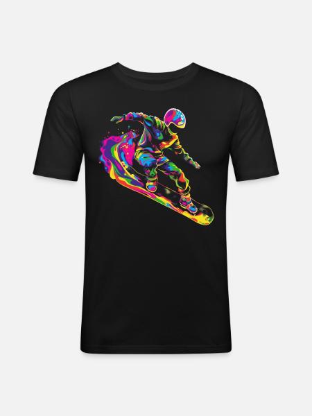 Sandboarding Sandboarder Popart - Men's Slim Fit T-Shirt - black