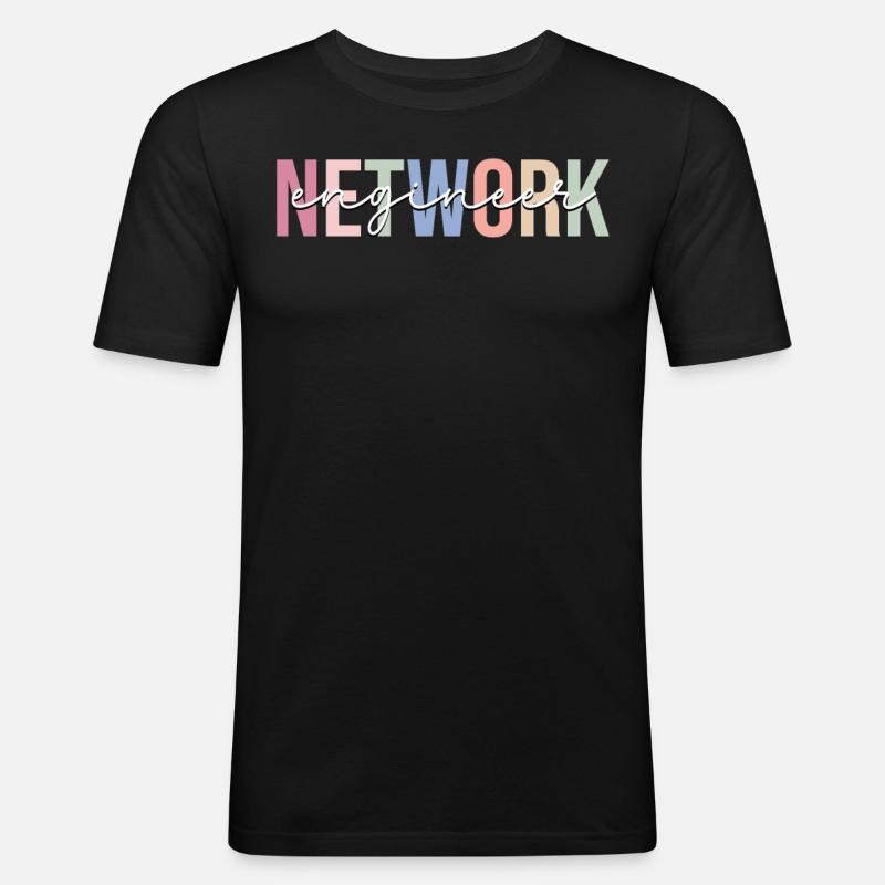 Netzwerkingenieur Netzwerktechnik - Männer Slim Fit T-Shirt - Schwarz