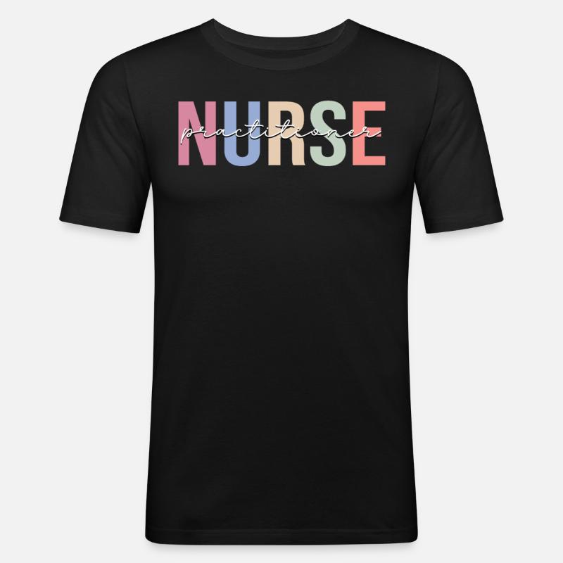Nurse Practitioner Krankenpflege - Männer Slim Fit T-Shirt - Schwarz