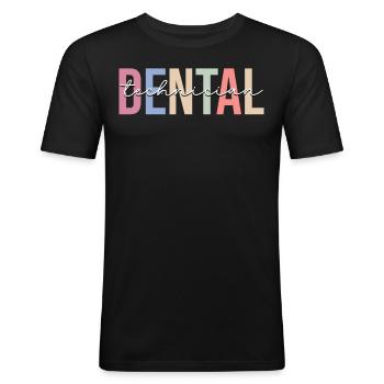 Dental technician Dental laboratory technician Dentist - Men's Slim Fit T-Shirt - black - Front - Nik (191cm)
