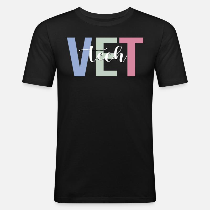 Vet Tech Veterinary Technician Veterinarian - Men's Slim Fit T-Shirt - black