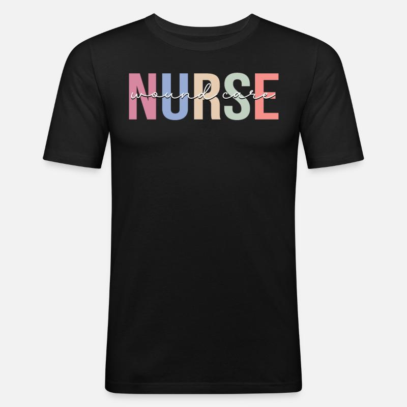 Wundpflege Krankenschwester - Männer Slim Fit T-Shirt - Schwarz