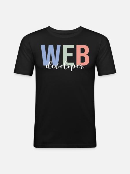 Web Developer Coding Programmer Programming - Men's Slim Fit T-Shirt - black