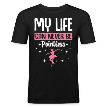 Ballett-Tanz-Spitzentänzerin Mein Leben kann niema - Männer Slim Fit T-Shirt - Schwarz - Vorne - Nik (191cm)