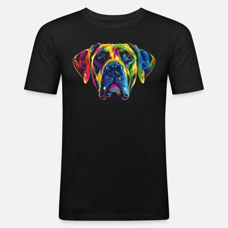Rhodesian Ridgeback Hund Popart - Männer Slim Fit T-Shirt - Schwarz