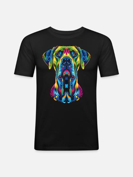 Rhodesian Ridgeback Dog Popart - Men's Slim Fit T-Shirt - black