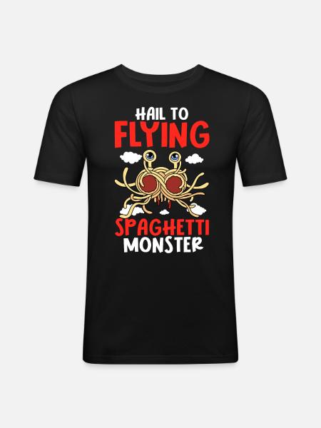 Flying Spaghetti Monster FSM - Men's Slim Fit T-Shirt - black