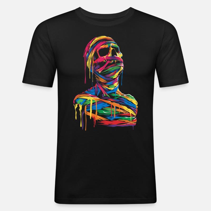 Mummy Halloween Pop Art - Men's Slim Fit T-Shirt - black