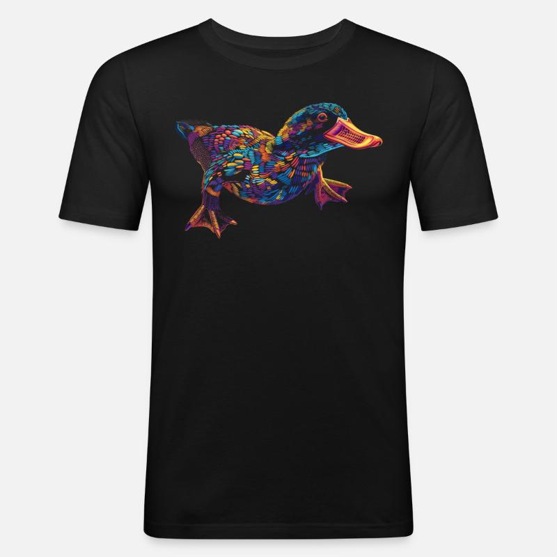 Schnabeltier Säugetier Popart - Männer Slim Fit T-Shirt - Schwarz