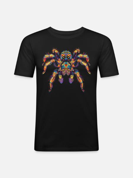 Tarantula Spider Popart - Men's Slim Fit T-Shirt - black