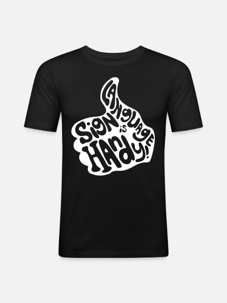 Deaf Pride Sign Language - Men's Slim Fit T-Shirt - black