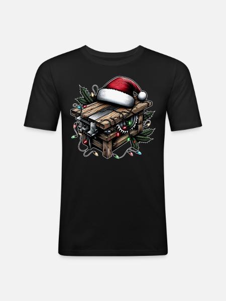 Menuisier Menuiserie Menuiserie Noël - T-shirt près du corps Homme - noir