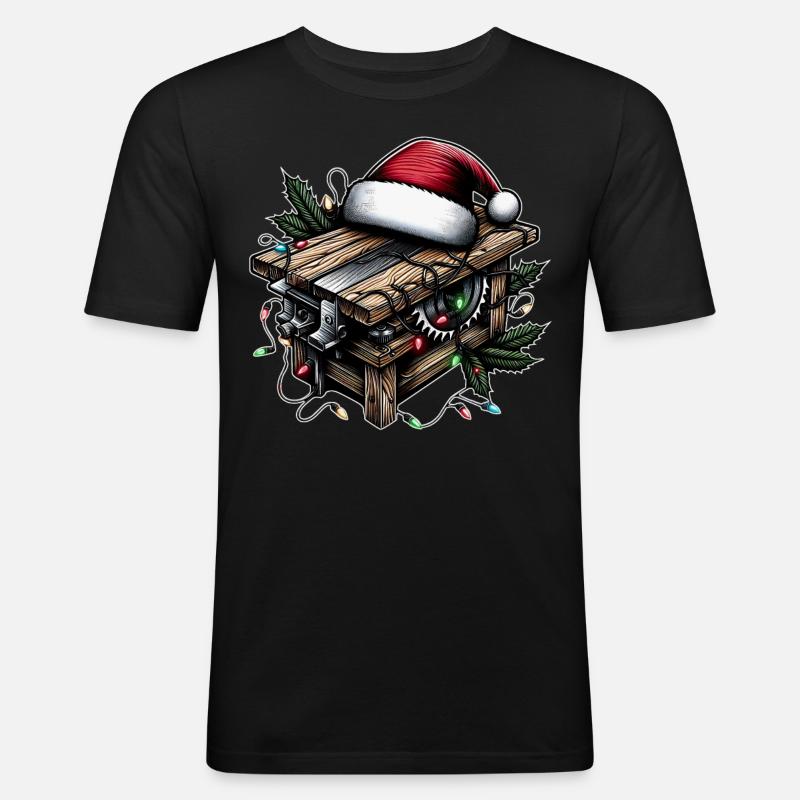 Menuisier Menuiserie Menuiserie Noël - T-shirt près du corps Homme - noir