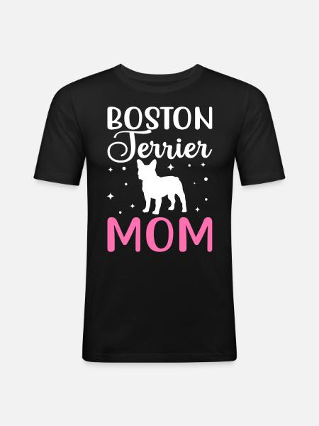 Boston Terrier Mom - Men's Slim Fit T-Shirt - black