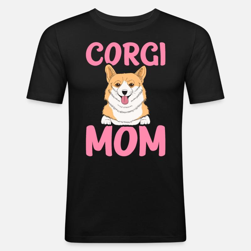 Maman Corgi - T-shirt près du corps Homme - noir