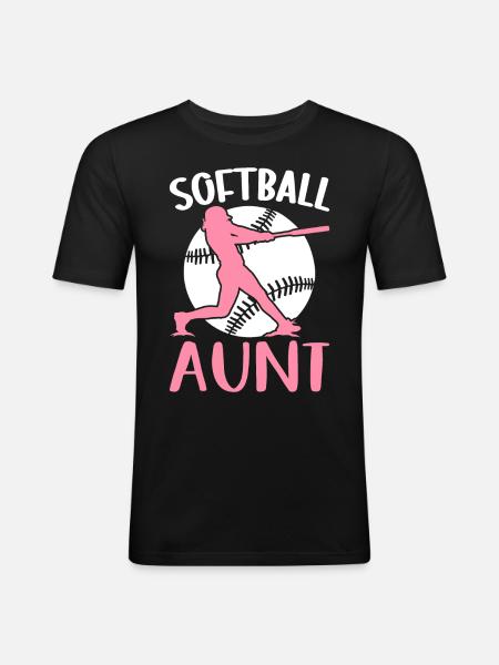 Softball Aunty - Men's Slim Fit T-Shirt - black