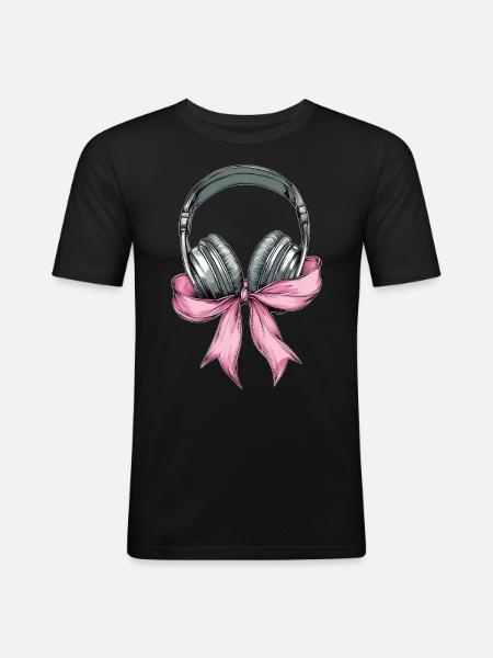 Coquette Bow Tontechniker Tontechniker - Männer Slim Fit T-Shirt - Schwarz