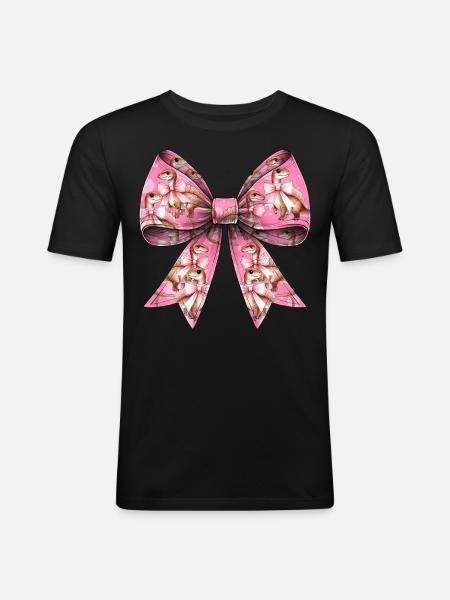 Coquette Bow Spinosaurus Dinosaur Pattern - Men's Slim Fit T-Shirt - black