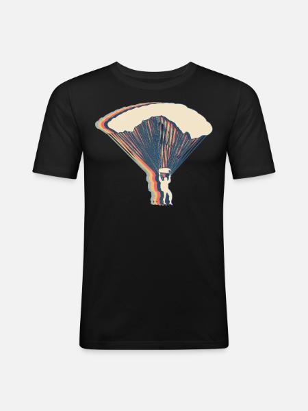 Paragliding Paragliding Parachute Retro - Men's Slim Fit T-Shirt - black