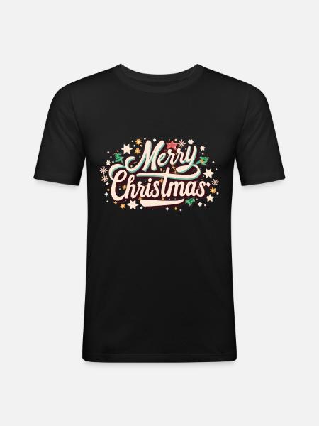 Joyeux Noël - Joyeux Noël! - T-shirt près du corps Homme - noir
