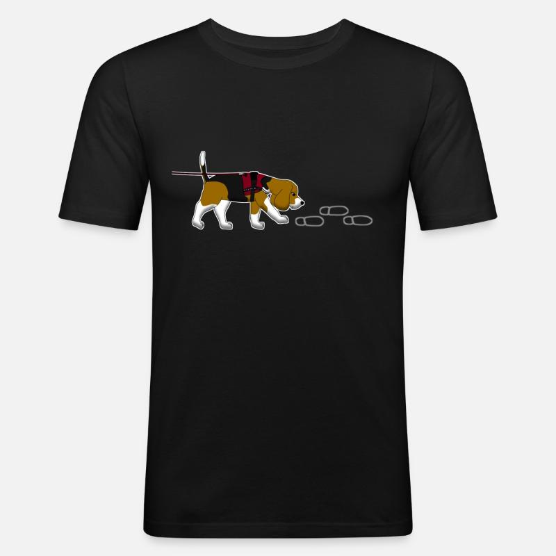 Mantrailing Beagle - Men's Slim Fit T-Shirt - black
