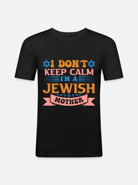 Jüdische Mama Geschenk - Männer Slim Fit T-Shirt - Schwarz