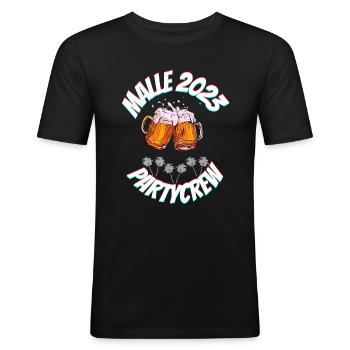 Malle Shirt - Männer Slim Fit T-Shirt - Schwarz - Vorne - Nik (191cm)