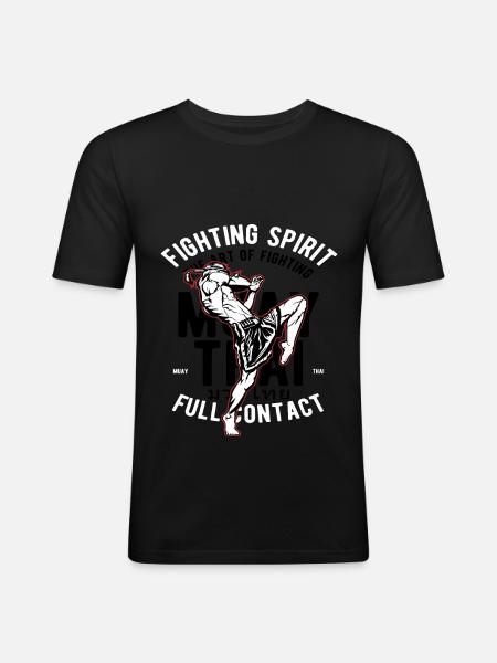 Muay Thai, MMA, combattant - T-shirt près du corps Homme - noir