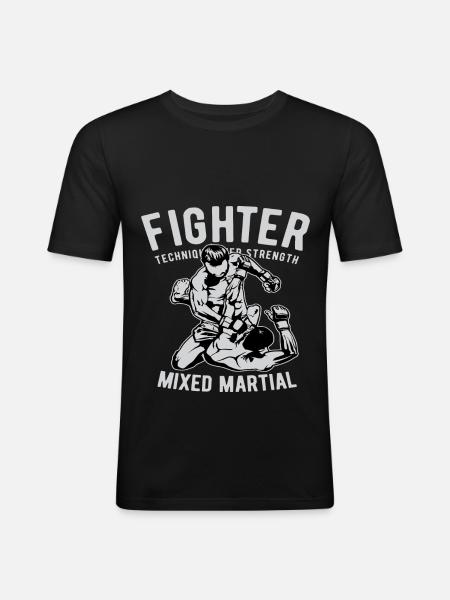 Fighter, MMA, Boxen - Männer Slim Fit T-Shirt - Schwarz