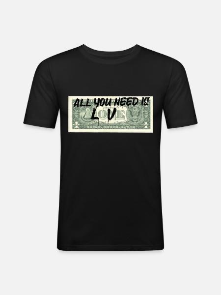 All You Need Is Money - Men's Slim Fit T-Shirt - black
