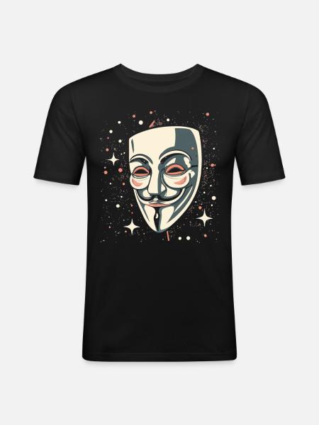 Guy Fawkes Mask - Men's Slim Fit T-Shirt - black