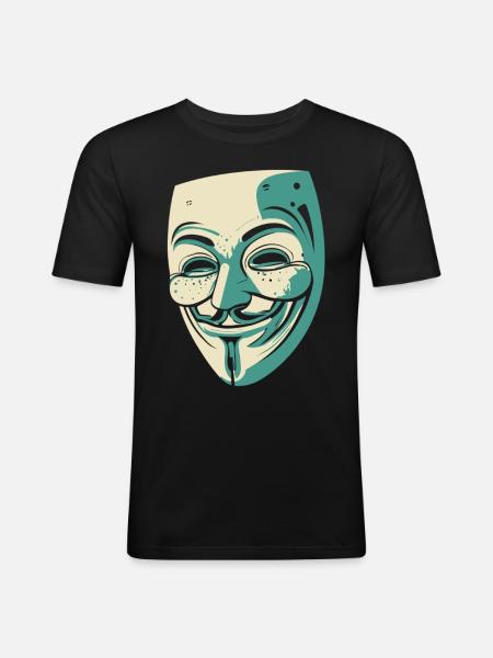 Guy Fawkes Mask - Men's Slim Fit T-Shirt - black