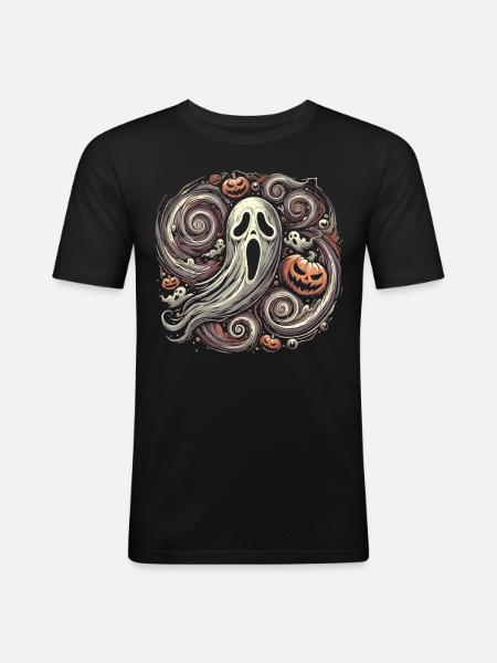 Creepy Expressionist Ghosts Halloween - Men's Slim Fit T-Shirt - black