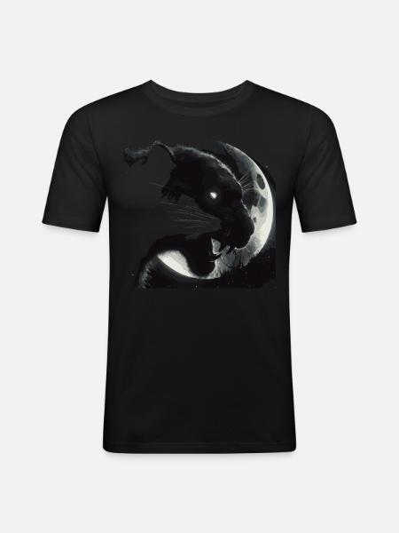 head in the moonlight - Men's Slim Fit T-Shirt - black